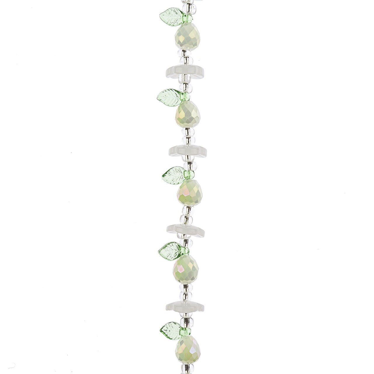 Crystal Lane DIY Glass Garden Pears with Leaf Bead Strand, 14pcs